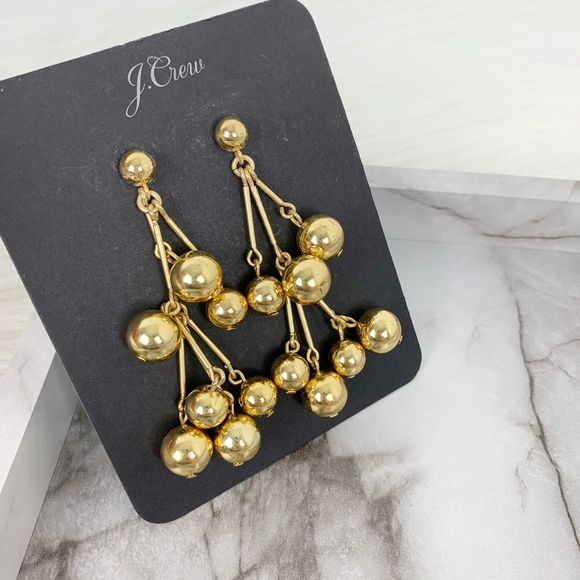 J. Crew Jewelry - J. Crew Gold Plated Cascade Ball Drop Earrings